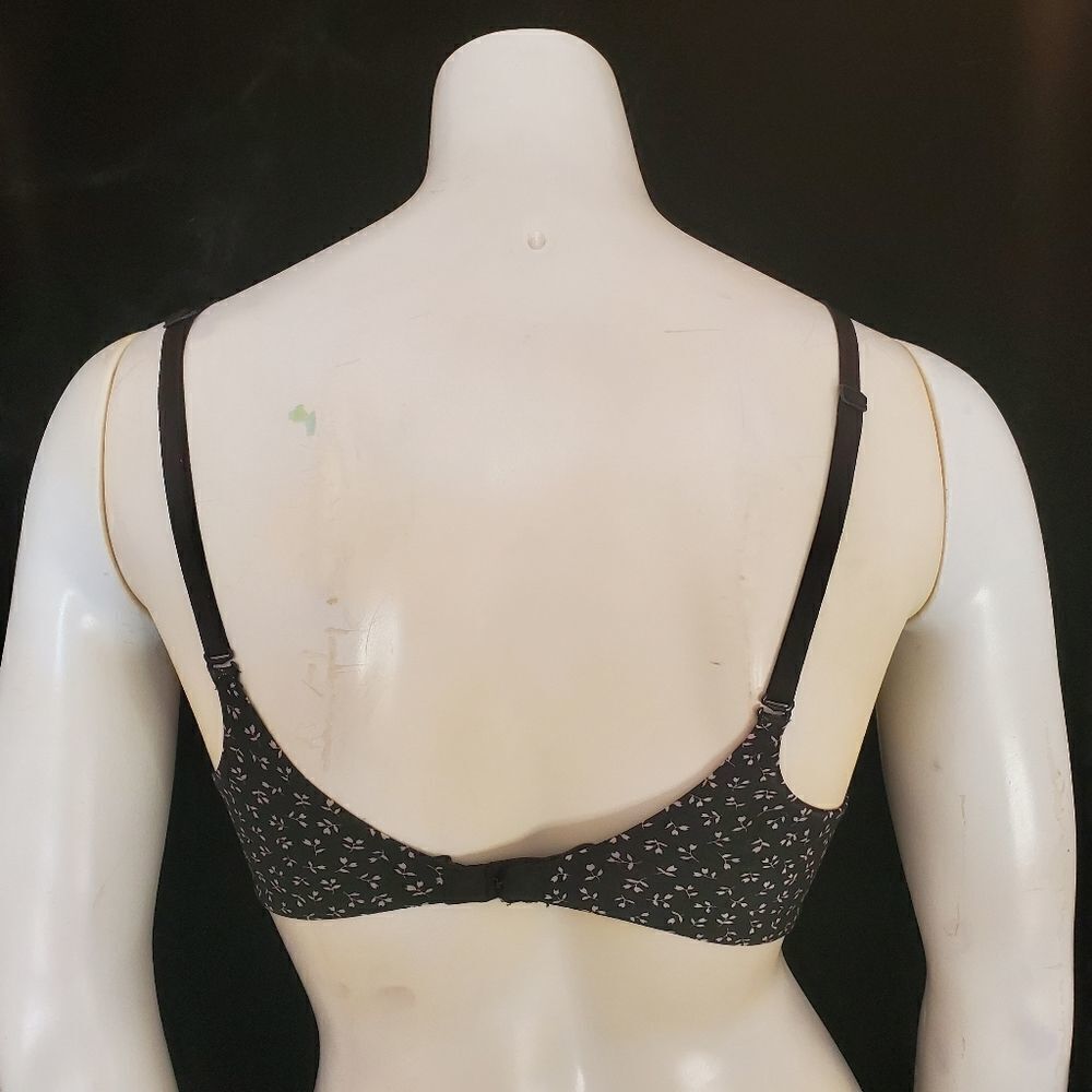 Victoria's Secret Push-Up Black & White Houndstooth & Floral Bra (32C) - Picture 4 of 5